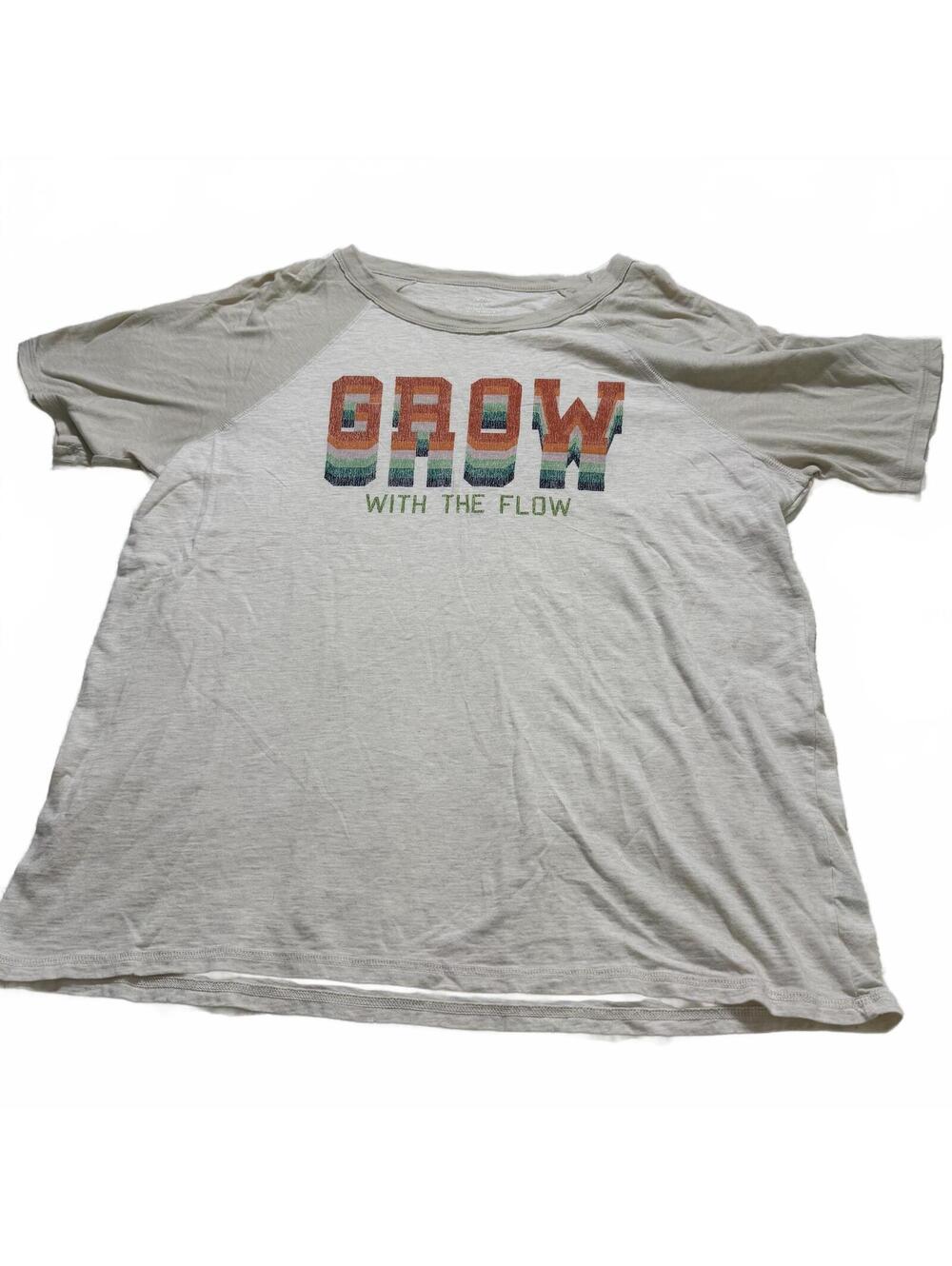 AERIE Grow With‎ the Flow Graphic Tee - Off white, Size M Trendy Preppy Boho